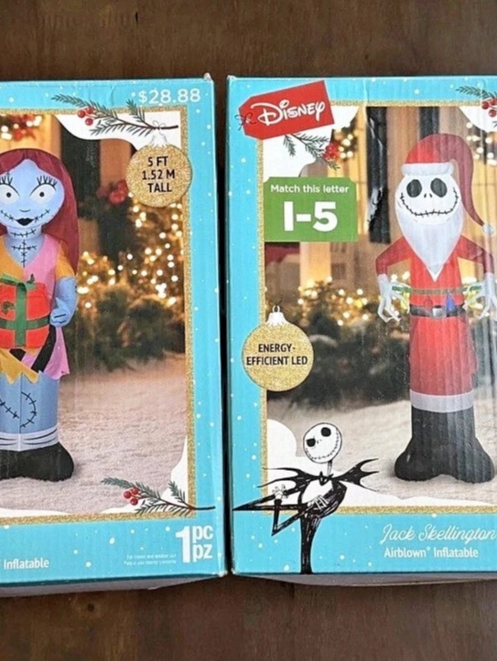 Disney Sally and Jack Skellington Airblown Inflatable Set Holiday Inflatable Set